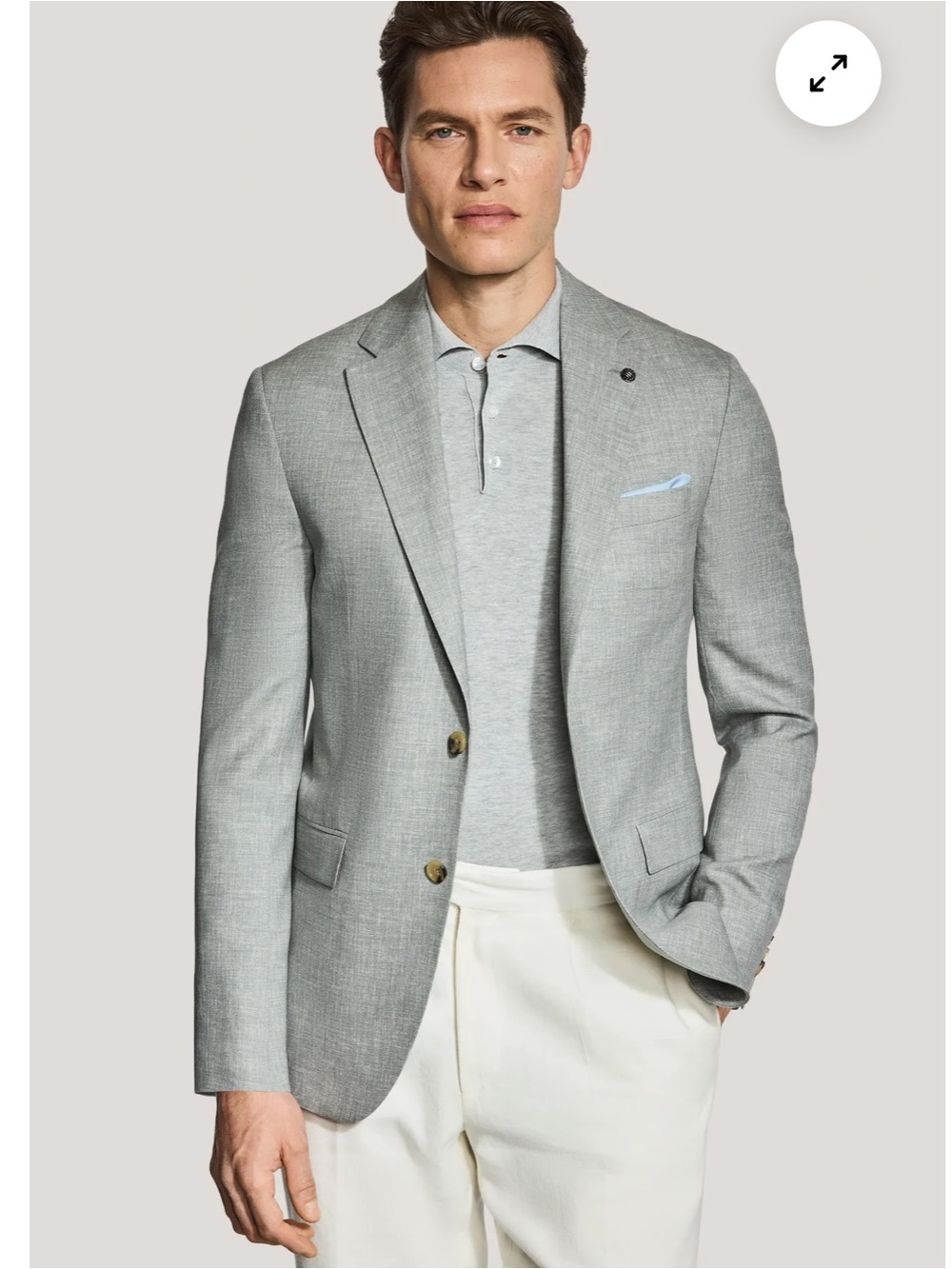 Jack Victor midland grey melange blazer super 120’s size 38R
